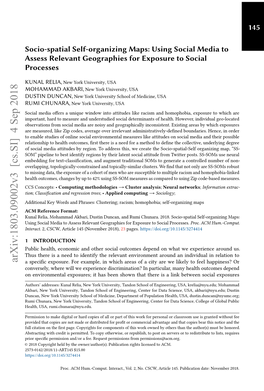 Socio-Spatial Self-Organizing Maps: Using Social Media to Assess Relevant Geographies for Exposure to Social Processes