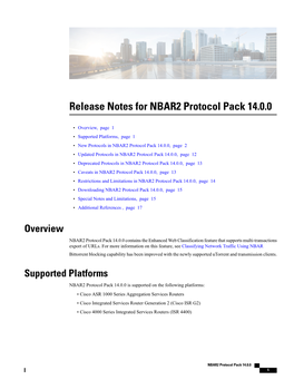 Release Notes for NBAR2 Protocol Pack 14.0.0