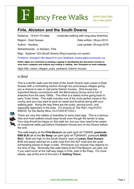 Firle, Alciston and the South Downs