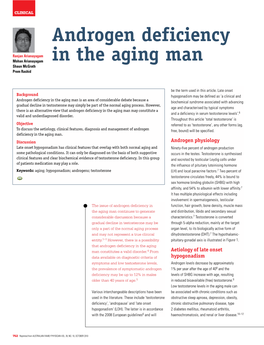 Androgen Deficiency in the Aging