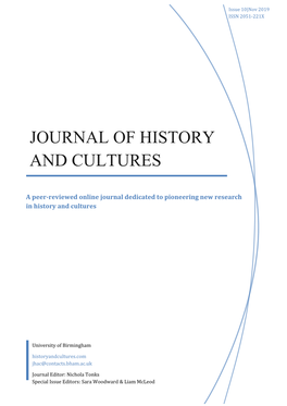 Journal of History and Cultures: Issue 10