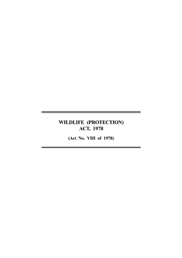 Wildlife (Protection) Act, 1978