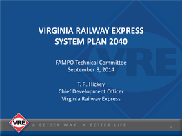 Virginia Railway Express System Plan 2040