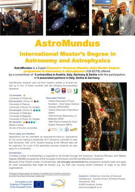 International Master's Degree in Astronomy and Astrophysics