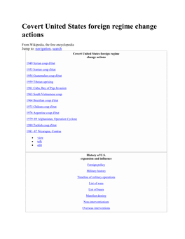 Covert United States Foreign Regime Change Actions