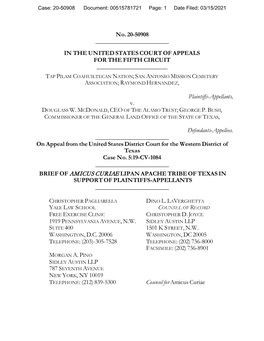 Brief of Amicus Curiae Lipan Apache Tribe of Texas in Support