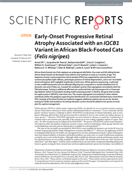 Early-Onset Progressive Retinal Atrophy Associated with an IQCB1