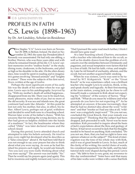 CS Lewis Profile (Lindsley)