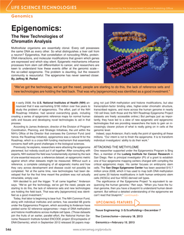 Epigenomics: the New Technologies of Chromatin Analysis Multicellular Organisms Are Essentially Clonal