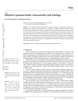 Objective Quantum Fields, Retrocausality and Ontology