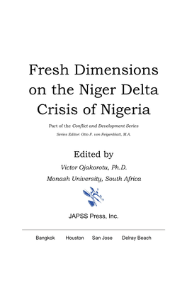 Fresh Dimensions on the Niger Delta Crisis of Nigeria