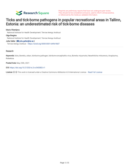 An Underestimated Risk of Tick-Borne Diseases