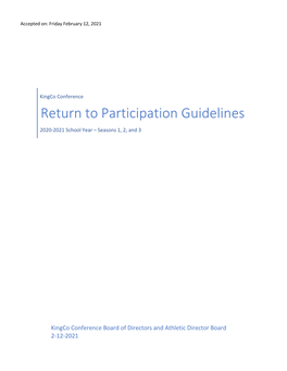 Return to Participation Guidelines 2020-2021 School Year – Seasons 1, 2, and 3