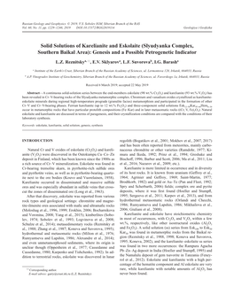 Solid Solutions of Karelianite and Eskolaite (Slyudyanka Complex, Southern Baikal Area): Genesis and a Possible Petrogenetic Indicator