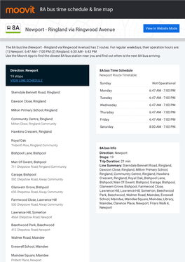 8A Bus Time Schedule & Line Route