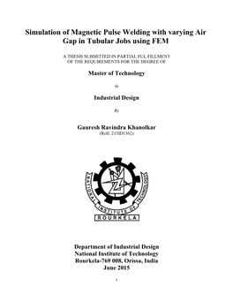 Simulation of Magnetic Pulse Welding with Varying Air Gap in Tubular Jobs Using FEM