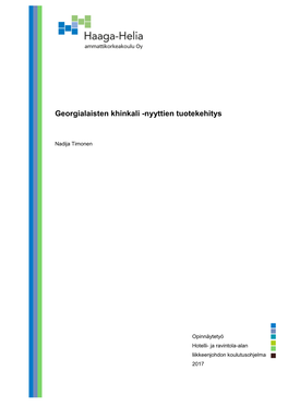 Georgialaisten Khinkali -Nyyttien Tuotekehitys