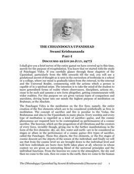 The Chhandogya Upanishad