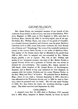 Noyes' Genealogy