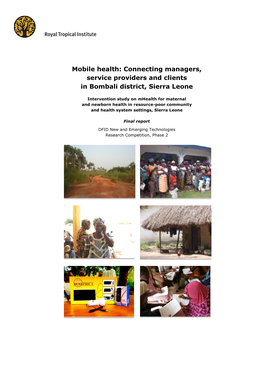 Connecting Managers, Service Providers and Clients in Bombali District, Sierra Leone