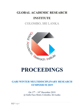 Gari Winter Multidisciplinary Research Symposium 2019