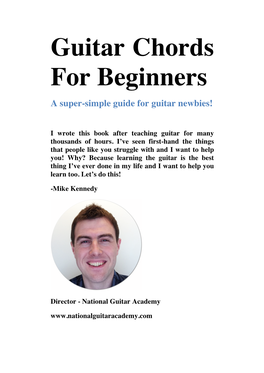 Guitar Chords for Beginners a Super-Simple Guide for Guitar Newbies!