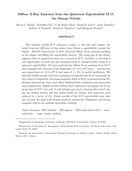 Diffuse X-Ray Emission from the Quiescent Superbubble M 17, The