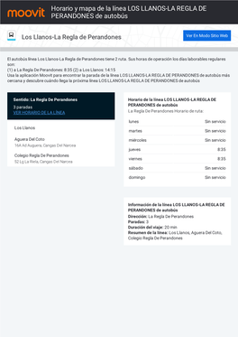 Horario De LOS LLANOS-LA REGLA DE PERANDONES, Paradas Y Mapa