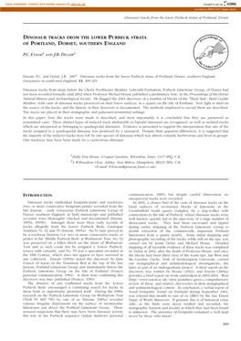 Dinosaur Tracks from the Lower Purbeck Strata of Portland, Dorset