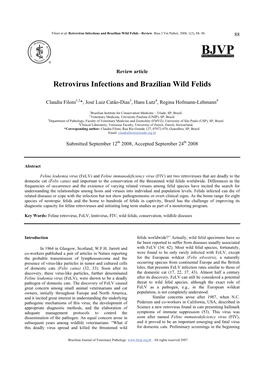 Retrovirus Infections and Brazilian Wild Felids - Review