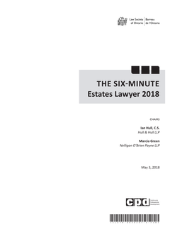 THE SIX-MINUTE Estates Lawyer 2018