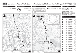 Lancashire Witches Walk: Day 4 - Waddington to Slaidburn Via Waddington Fell OL41 Start Point Distance/Time Terrain Tercet Five Key to Facilities