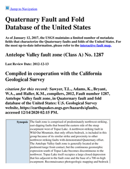 Quaternary Fault and Fold Database of the United States