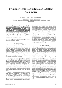 Frequency Table Computation on Dataflow Architecture