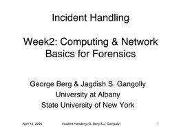 Incident Handling Week2