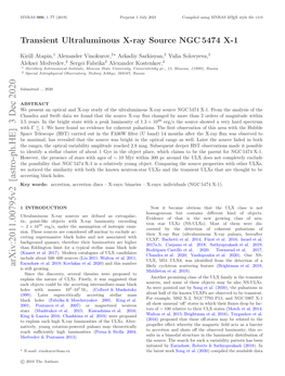 Arxiv:2011.00795V2 [Astro-Ph.HE] 3 Dec 2020