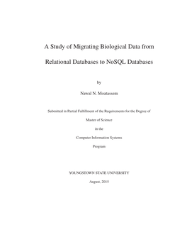 A Study of Migrating Biological Data from Relational Databases to Nosql Databases
