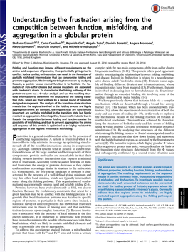 Understanding the Frustration Arising from the Competition Between Function, Misfolding, and Aggregation in a Globular Protein