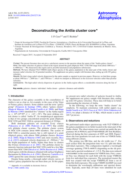 Deconstructing the Antlia Cluster Core⋆