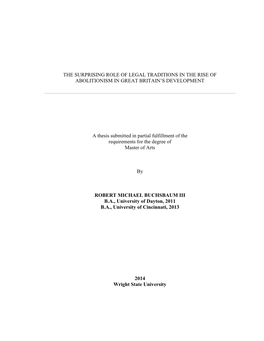 The Surprising Role of Legal Traditions in the Rise of Abolitionism in Great Britainvfinal-With Unsigned