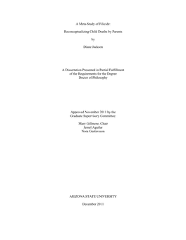 A Meta-Study of Filicide: Reconceptualizing Child Deaths By