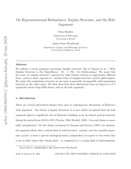 On Representational Redundancy, Surplus Structure, and the Hole