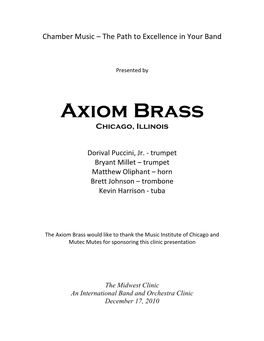 Axiom Brass Chicago, Illinois