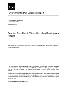 46048-002: Jilin Urban Development Project