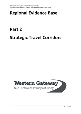 Regional Evidence Base Part 2 Strategic Travel Corridors