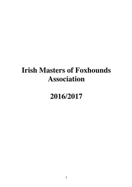 Irish Masters of Foxhounds Association 2016/2017
