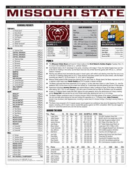 MISSOURI STATE BEARS (2-1) at ORAL ROBERTS GOLDEN EAGLES (3-0) | Feb