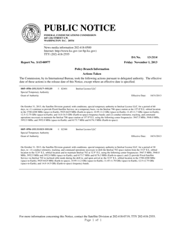 PUBLIC NOTICE FEDERAL COMMUNICATIONS COMMISSION 445 12Th STREET S.W