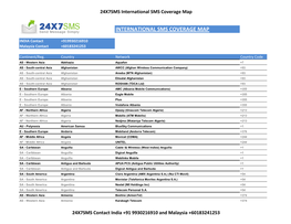 International SMS Coverage Map