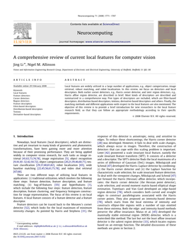 A Comprehensive Review of Current Local Features for Computer Vision